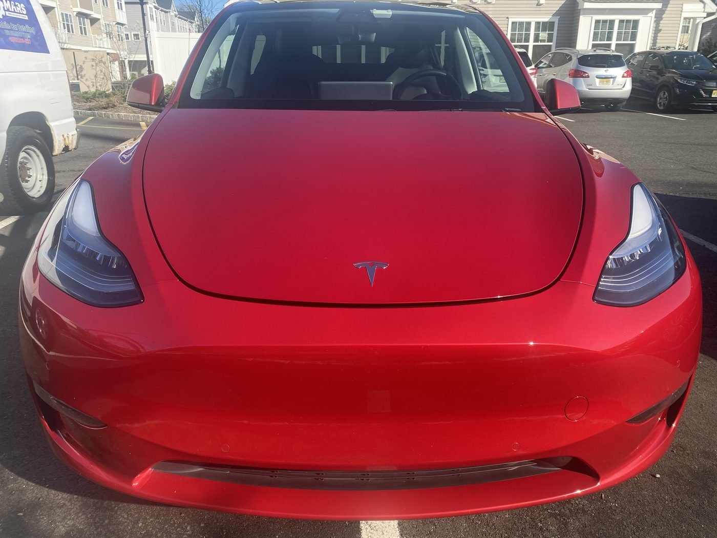 Detailed red Tesla