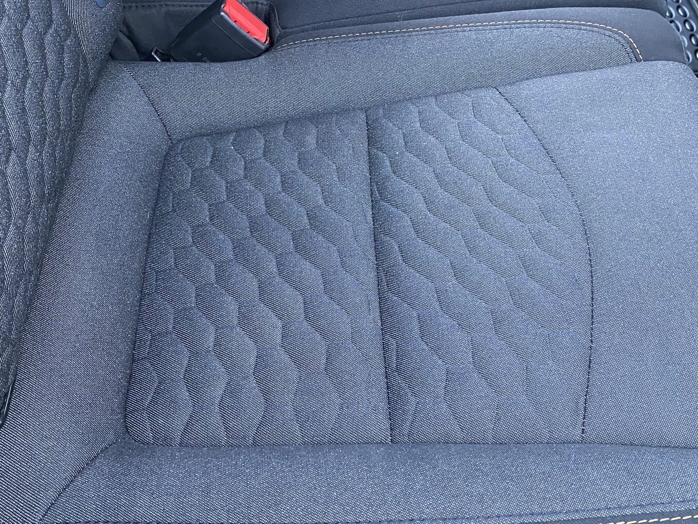 Cleaned fabric seat