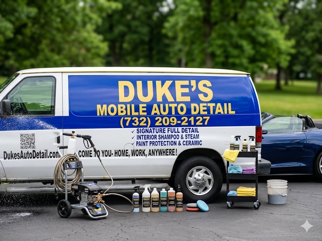 Duke's Mobile Auto Detail van with full pressure-washer and detailing setup